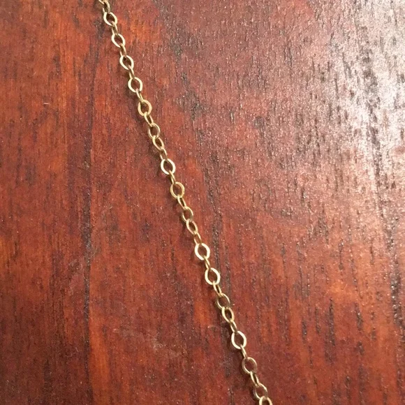 Blue and Gold Minimalist Necklace with Pendant - Picture 4 of 4